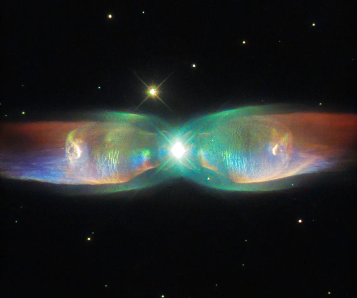 The Butterfly Nebula, also known as the Twin Jet Nebula, is an example of a so-called bipolar planetary nebula. The object of this study, K4-47, is much less known, but may be similar in appearance. Having nothing to do with planets, a planetary nebula is