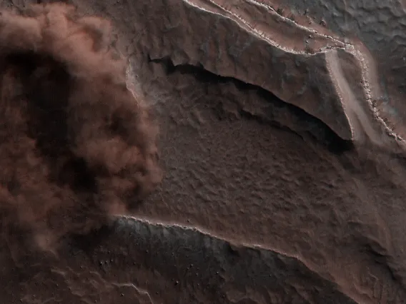 Avalanche on Mars (NASA/JPL/University of Arizona)