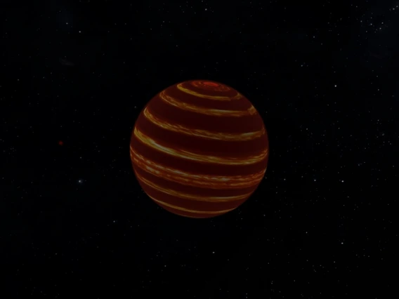 Astronomers have found that brown dwarf Luhman 16B's atmosphere is dominated by high-speed, global winds. This global circulation determines how clouds are distributed in the brown dwarf's atmosphere, giving it a striped appearance.