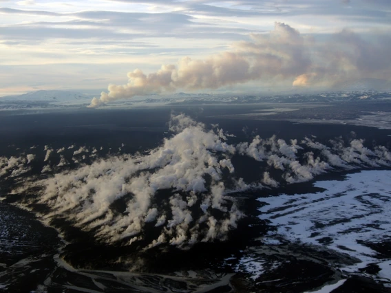 Created by an eruption five years ago, the Holuhraun lava flow field in Iceland is some of the newest "real estate" in the world where Christopher Hamilton and his team are testing new ways for drones and rovers to work together to explore Mars.