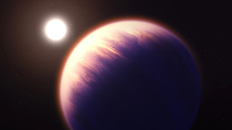 Artist's conception of WASP-39b, a water-rich gas giant.