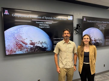 Samantha Moruzzi and advisor Jeff Andrews-Hanna final defense