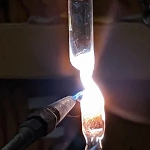 Welding the glass tube