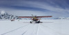 Airplane on snow runway